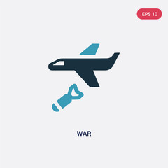 two color war vector icon from political concept. isolated blue war vector sign symbol can be use for web, mobile and logo. eps 10