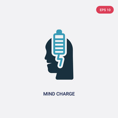 two color mind charge vector icon from productivity concept. isolated blue mind charge vector sign symbol can be use for web, mobile and logo. eps 10