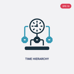 two color time hierarchy vector icon from productivity concept. isolated blue time hierarchy vector sign symbol can be use for web, mobile and logo. eps 10