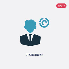 two color statistician vector icon from professions concept. isolated blue statistician vector sign symbol can be use for web, mobile and logo. eps 10