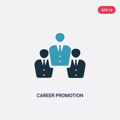 two color career promotion vector icon from professions and jobs concept. isolated blue career promotion vector sign symbol can be use for web, mobile and logo. eps 10