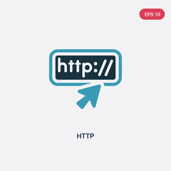 two color http vector icon from programming concept. isolated blue http vector sign symbol can be use for web, mobile and logo. eps 10