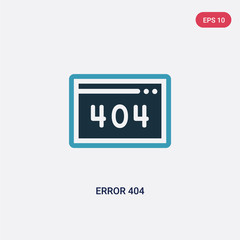 two color error 404 vector icon from programming concept. isolated blue error 404 vector sign symbol can be use for web, mobile and logo. eps 10