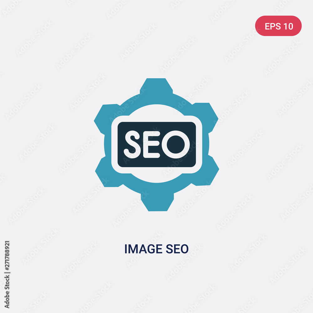 Poster two color image seo vector icon from programming concept. isolated blue image seo vector sign symbol