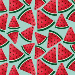 pattern tropical of watermelons sliced