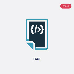 two color page vector icon from programming concept. isolated blue page vector sign symbol can be use for web, mobile and logo. eps 10