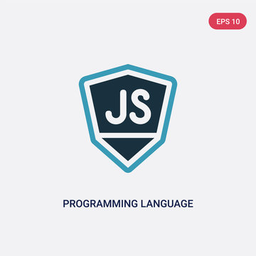 two color programming language vector icon from programming concept. isolated blue programming language vector sign symbol can be use for web, mobile and logo. eps 10