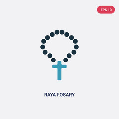 two color raya rosary vector icon from religion-2 concept. isolated blue raya rosary vector sign symbol can be use for web, mobile and logo. eps 10