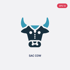 two color sac cow vector icon from religion concept. isolated blue sac cow vector sign symbol can be use for web, mobile and logo. eps 10