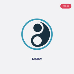 two color taoism vector icon from religion concept. isolated blue taoism vector sign symbol can be use for web, mobile and logo. eps 10