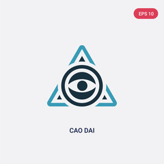 two color cao dai vector icon from religion concept. isolated blue cao dai vector sign symbol can be use for web, mobile and logo. eps 10