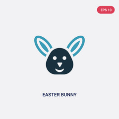 two color easter bunny vector icon from religion concept. isolated blue easter bunny vector sign symbol can be use for web, mobile and logo. eps 10