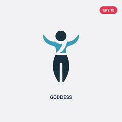 two color goddess vector icon from religion concept. isolated blue goddess vector sign symbol can be use for web, mobile and logo. eps 10