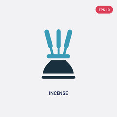 two color incense vector icon from religion concept. isolated blue incense vector sign symbol can be use for web, mobile and logo. eps 10