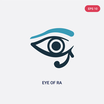 two color eye of ra vector icon from religion concept. isolated blue eye of ra vector sign symbol can be use for web, mobile and logo. eps 10