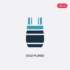 two color cold plunge vector icon from sauna concept. isolated blue cold plunge vector sign symbol can be use for web, mobile and logo. eps 10