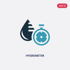 two color hygrometer vector icon from sauna concept. isolated blue hygrometer vector sign symbol can be use for web, mobile and logo. eps 10