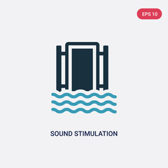 two color sound stimulation vector icon from sauna concept. isolated blue sound stimulation vector sign symbol can be use for web, mobile and logo. eps 10
