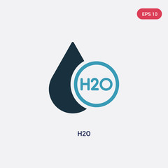 two color h2o vector icon from science concept. isolated blue h2o vector sign symbol can be use for web, mobile and logo. eps 10