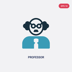 two color professor vector icon from science concept. isolated blue professor vector sign symbol can be use for web, mobile and logo. eps 10