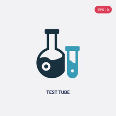 two color test tube vector icon from science concept. isolated blue test tube vector sign symbol can be use for web, mobile and logo. eps 10