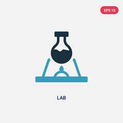 two color lab vector icon from science concept. isolated blue lab vector sign symbol can be use for web, mobile and logo. eps 10