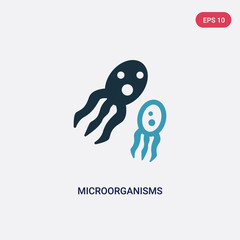 two color microorganisms vector icon from science concept. isolated blue microorganisms vector sign symbol can be use for web, mobile and logo. eps 10