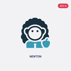 two color newton vector icon from science concept. isolated blue newton vector sign symbol can be use for web, mobile and logo. eps 10