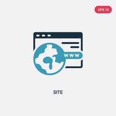 two color site vector icon from seo & web concept. isolated blue site vector sign symbol can be use for web, mobile and logo. eps 10