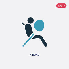 two color airbag vector icon from security concept. isolated blue airbag vector sign symbol can be use for web, mobile and logo. eps 10