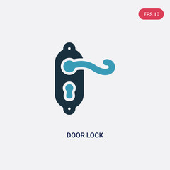 Fototapeta premium two color door lock vector icon from security concept. isolated blue door lock vector sign symbol can be use for web, mobile and logo. eps 10