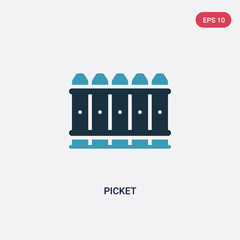 Naklejka premium two color picket vector icon from security concept. isolated blue picket vector sign symbol can be use for web, mobile and logo. eps 10