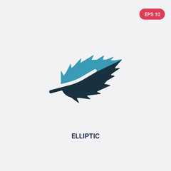 two color elliptic vector icon from shapes concept. isolated blue elliptic vector sign symbol can be use for web, mobile and logo. eps 10