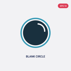 two color blank circle vector icon from shapes concept. isolated blue blank circle vector sign symbol can be use for web, mobile and logo. eps 10