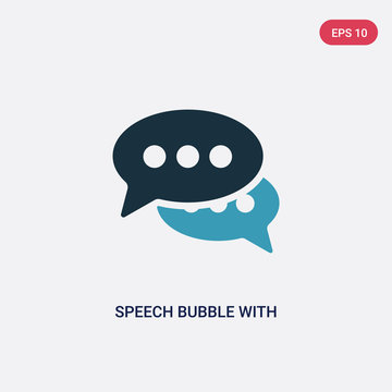 two color speech bubble with ellipsis vector icon from shapes concept. isolated blue speech bubble with ellipsis vector sign symbol can be use for web, mobile and logo. eps 10