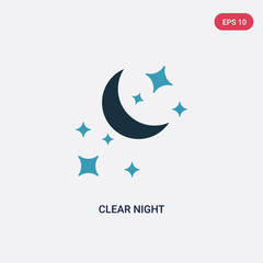Obraz na płótnie Canvas two color clear night vector icon from shapes concept. isolated blue clear night vector sign symbol can be use for web, mobile and logo. eps 10