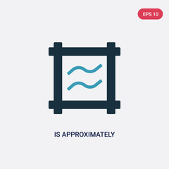 two color is approximately equal to vector icon from shapes and symbols concept. isolated blue is approximately equal to vector sign symbol can be use for web, mobile and logo. eps 10