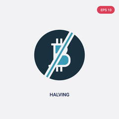 two color halving vector icon from shapes and symbols concept. isolated blue halving vector sign symbol can be use for web, mobile and logo. eps 10