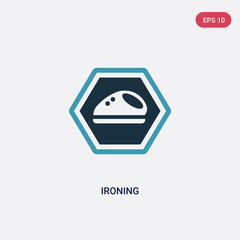 two color ironing vector icon from signs concept. isolated blue ironing vector sign symbol can be use for web, mobile and logo. eps 10
