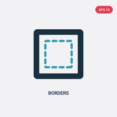 two color borders vector icon from signs concept. isolated blue borders vector sign symbol can be use for web, mobile and logo. eps 10