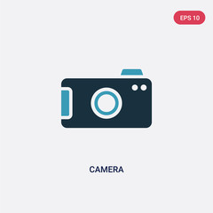 two color camera vector icon from signs concept. isolated blue camera vector sign symbol can be use for web, mobile and logo. eps 10