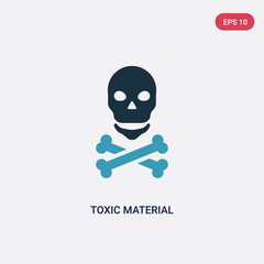 two color toxic material vector icon from signs concept. isolated blue toxic material vector sign symbol can be use for web, mobile and logo. eps 10