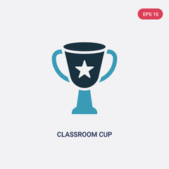 two color classroom cup vector icon from signs concept. isolated blue classroom cup vector sign symbol can be use for web, mobile and logo. eps 10