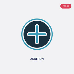 two color addition vector icon from signs concept. isolated blue addition vector sign symbol can be use for web, mobile and logo. eps 10
