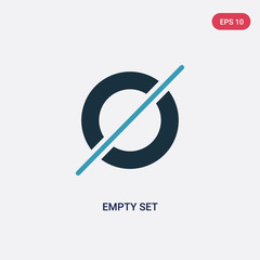 two color empty set vector icon from signs concept. isolated blue empty set vector sign symbol can be use for web, mobile and logo. eps 10