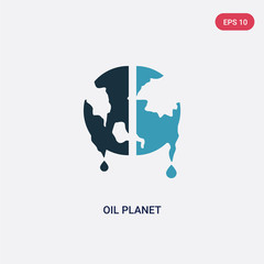 two color oil planet vector icon from signs concept. isolated blue oil planet vector sign symbol can be use for web, mobile and logo. eps 10