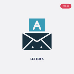 two color letter a vector icon from signs concept. isolated blue letter a vector sign symbol can be use for web, mobile and logo. eps 10