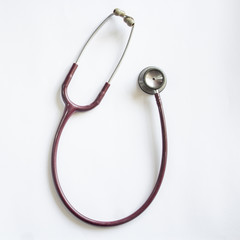 Stethoscope isolated with clipping path on white background. Medicine and healthcare concept.