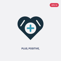 Obraz premium two color plus, positive, add, vector icon from signs concept. isolated blue plus, positive, add, vector sign symbol can be use for web, mobile and logo. eps 10