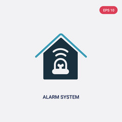two color alarm system vector icon from smart home concept. isolated blue alarm system vector sign symbol can be use for web, mobile and logo. eps 10